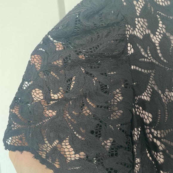 Jessica Howard Petite Lace Dress | Size 8P | Elegant Black & Blush - Picture 2 of 8